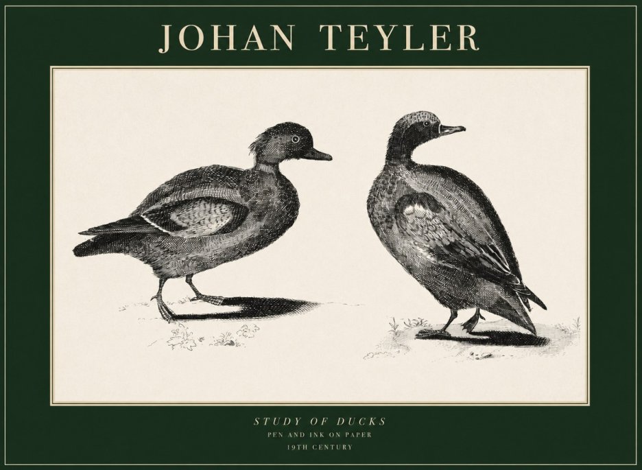 Johan Teyler Study of Ducks No1 - Póster