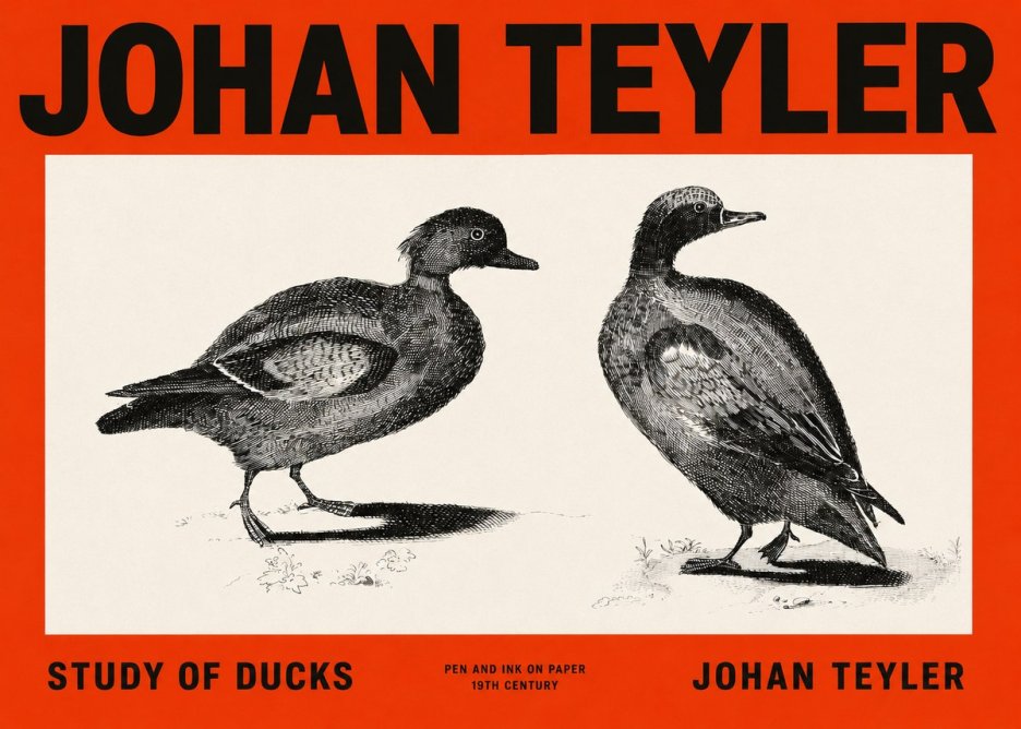 Johan Teyler Study of Ducks No2 - Póster