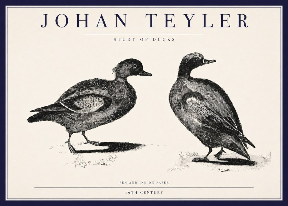 Johan Teyler Study of Ducks No3 - Póster