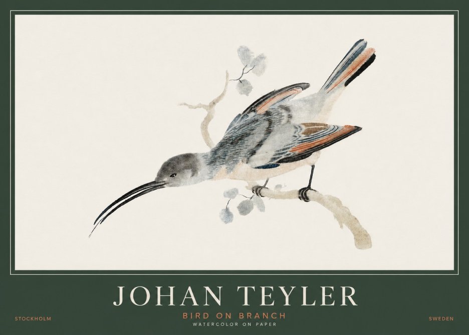 Johan Teyler Bird on Branch I No3 - Póster