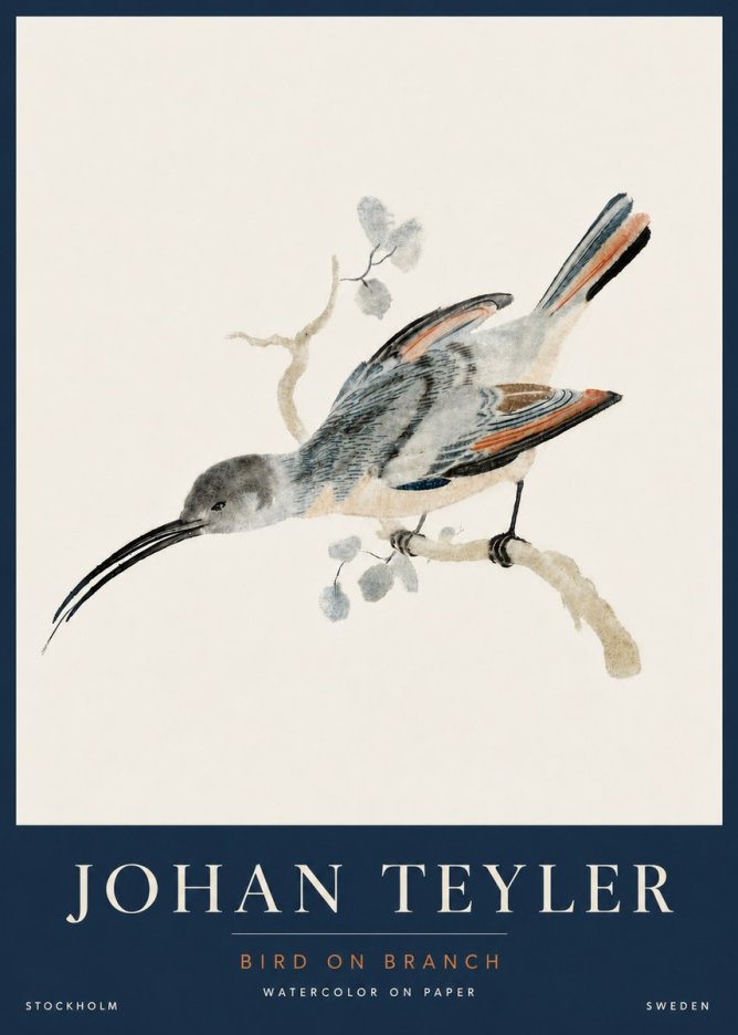 Johan Teyler Bird on Branch I No5 - Póster