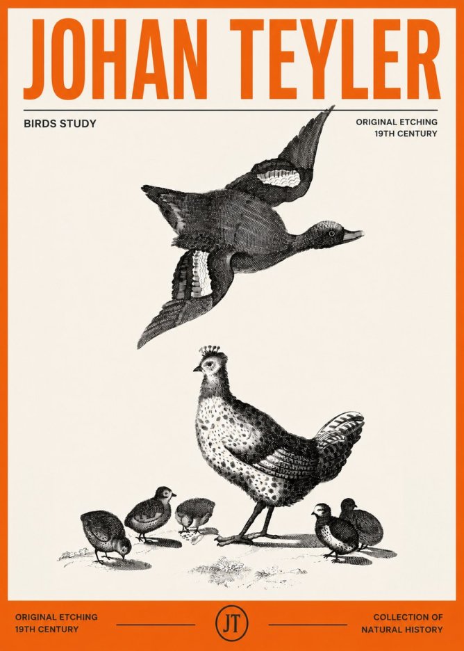 Johan Teyler Birds Study No2 - Póster