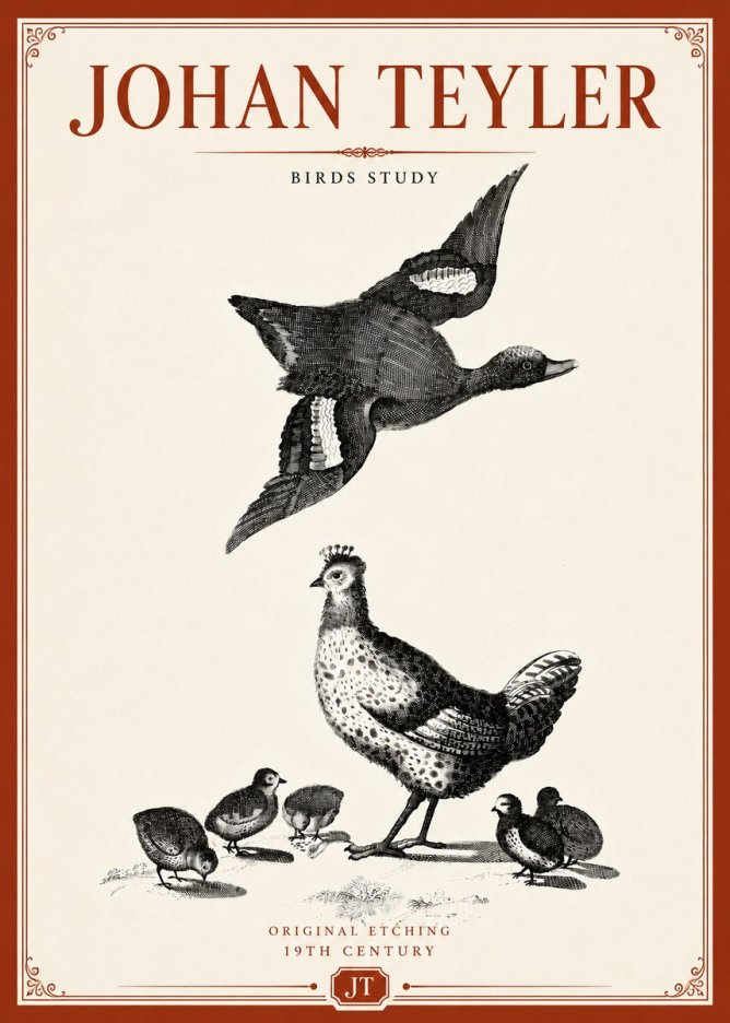 Johan Teyler Birds Study No5 - Póster