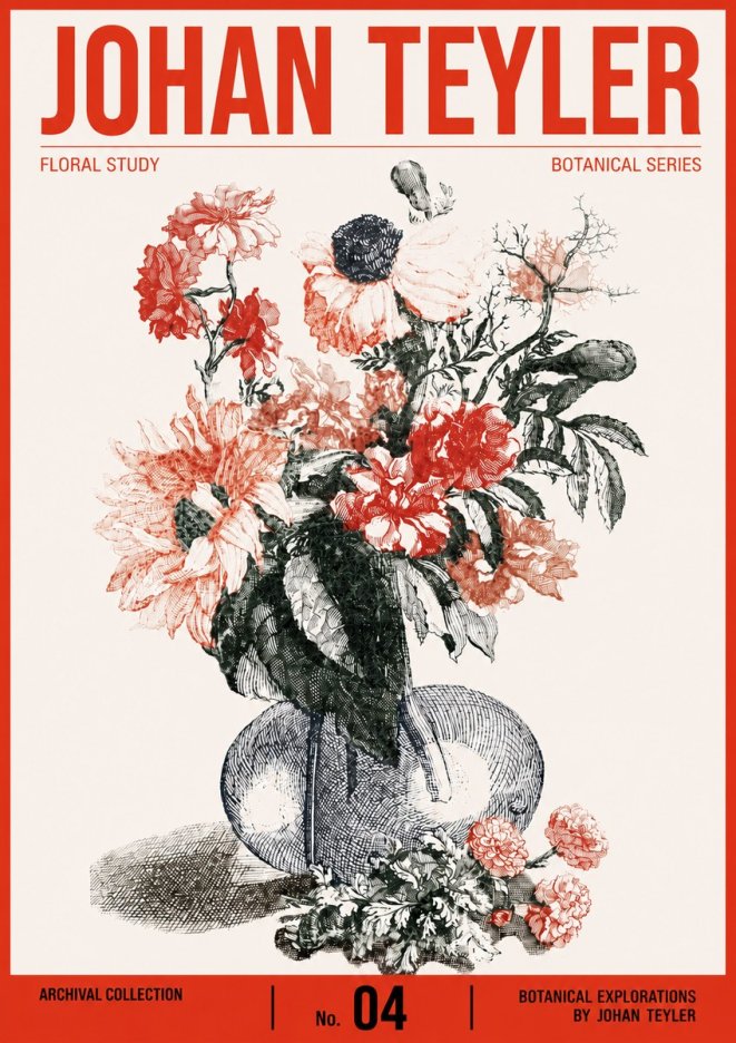 Johan Teyler Floral Study No4 - Póster
