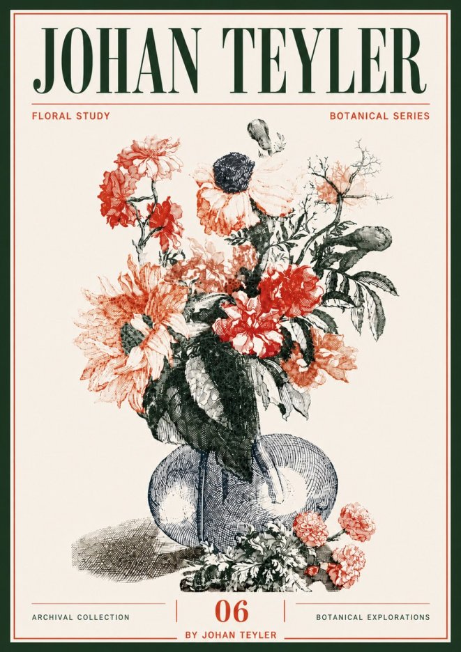 Johan Teyler Floral Study No6 - Póster