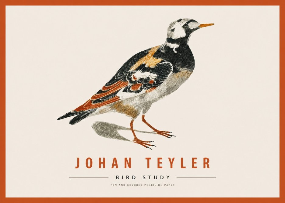 Johan Teyler Bird Study IV No2 - Póster