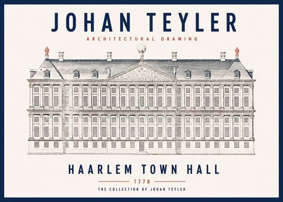 Johan Teyler Haarlem Town Hall - Elevation - 1778 No3 - Póster