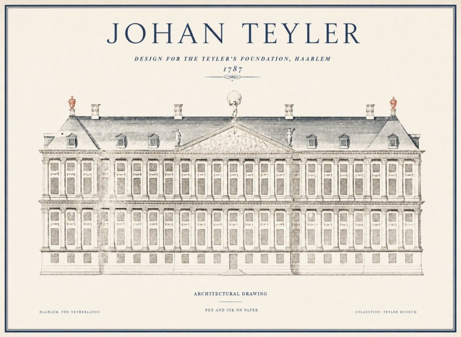 Johan Teyler Haarlem Town Hall - Elevation - 1778 No5 - Póster