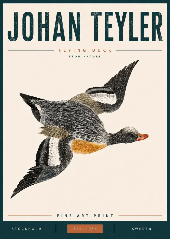 Johan Teyler Flying Duck No6 - Póster