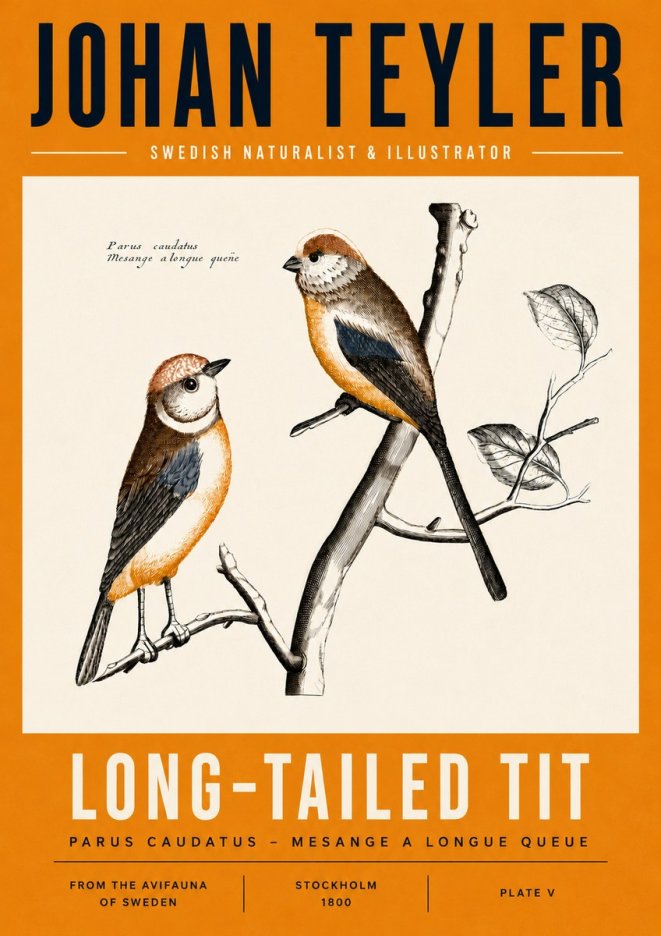 Johan Teyler Long-tailed Tit No5 - Póster