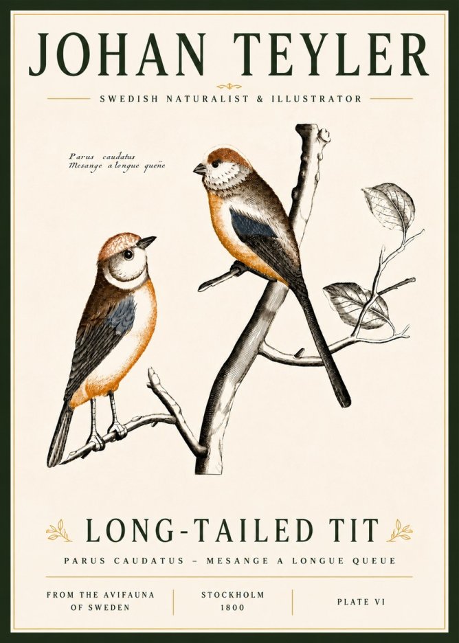 Johan Teyler Long-tailed Tit No6 - Póster