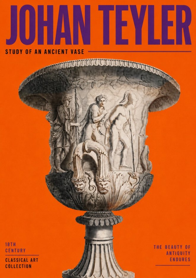 Johan Teyler Study of an Ancient Vase No3 - Póster