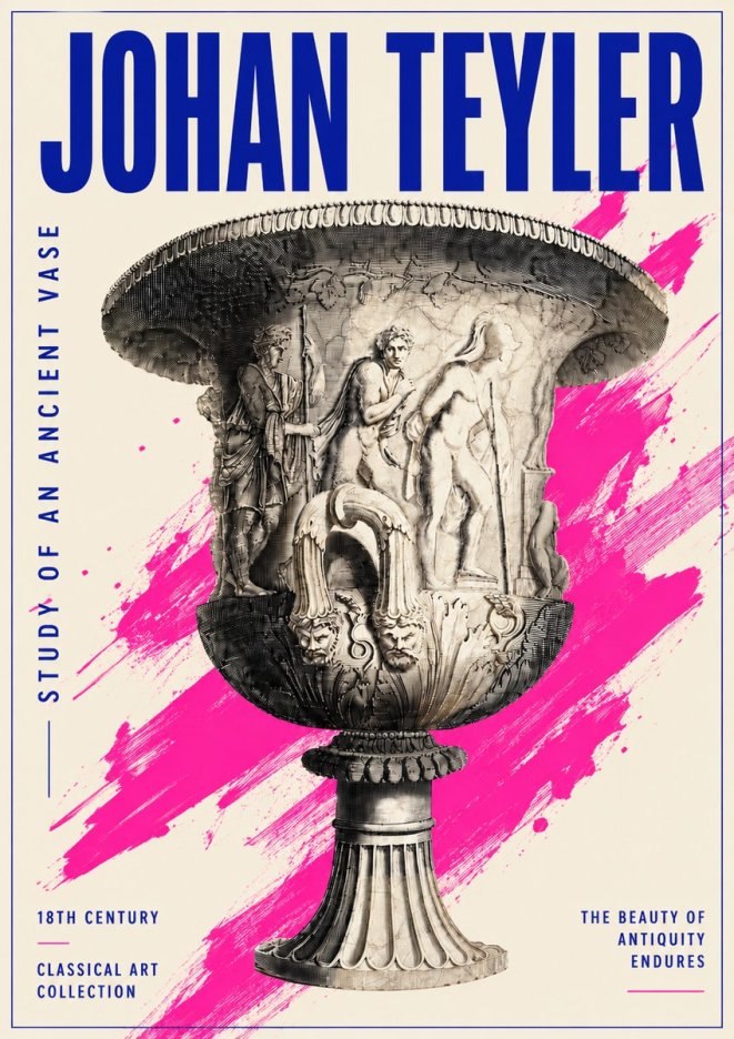 Johan Teyler Study of an Ancient Vase No4 - Póster