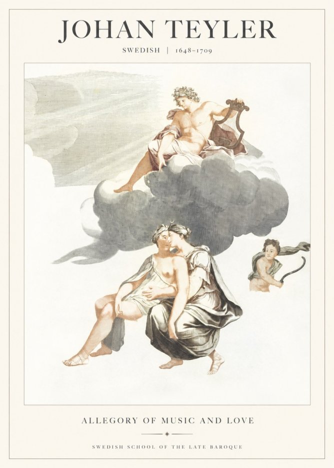 Johan Teyler Allegory of Music and Love No1 - Póster