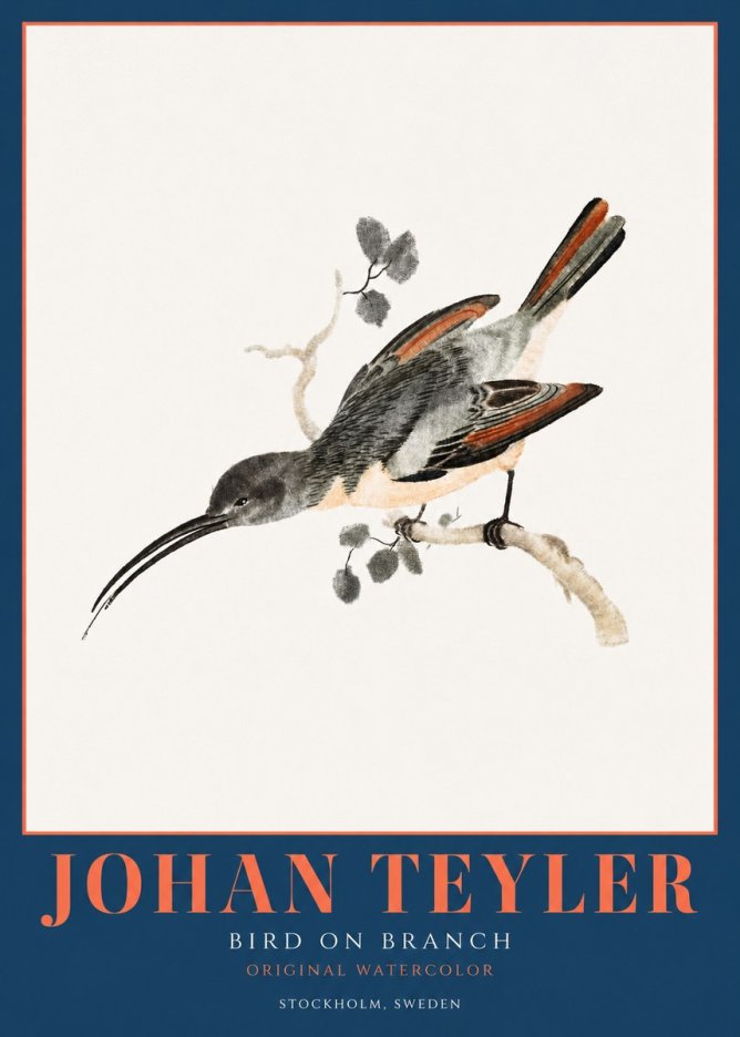 Johan Teyler Bird on Branch II No2 - Póster