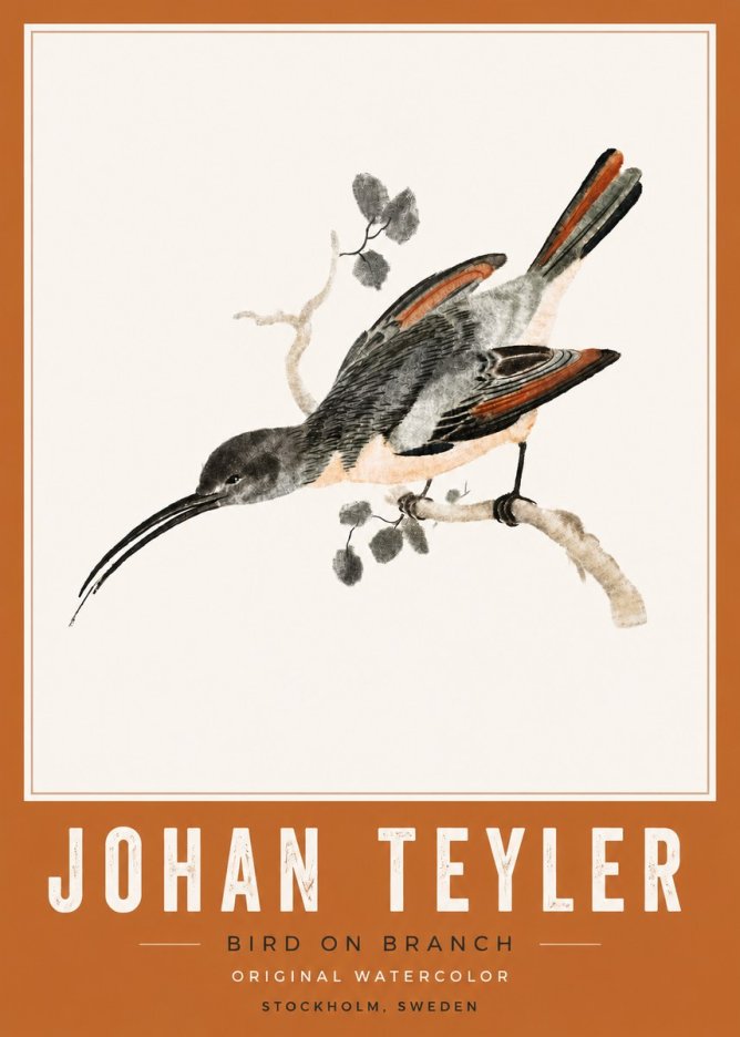 Johan Teyler Bird on Branch II No6 - Póster