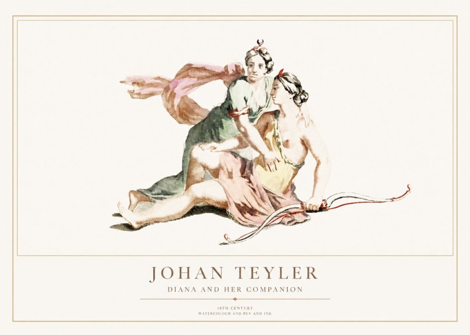 Johan Teyler Diana and Her Companion No1 - Póster