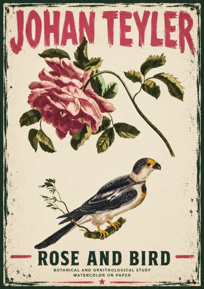 Johan Teyler Rose and Bird I No6 - Póster