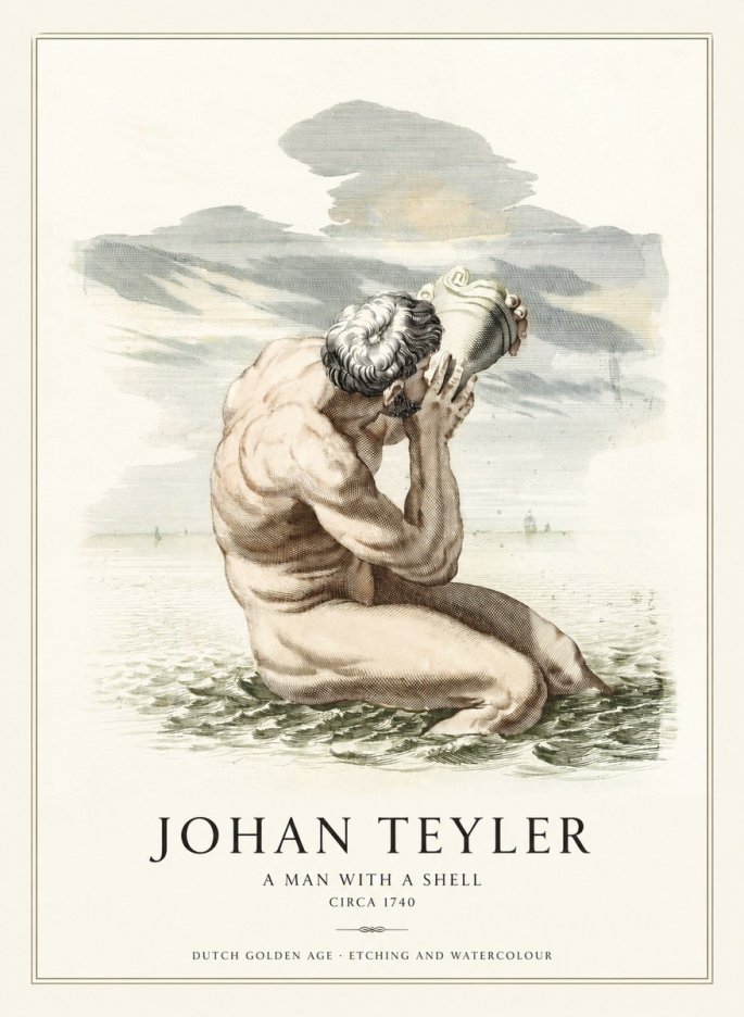 Johan Teyler A Man with a Shell No1 - Póster