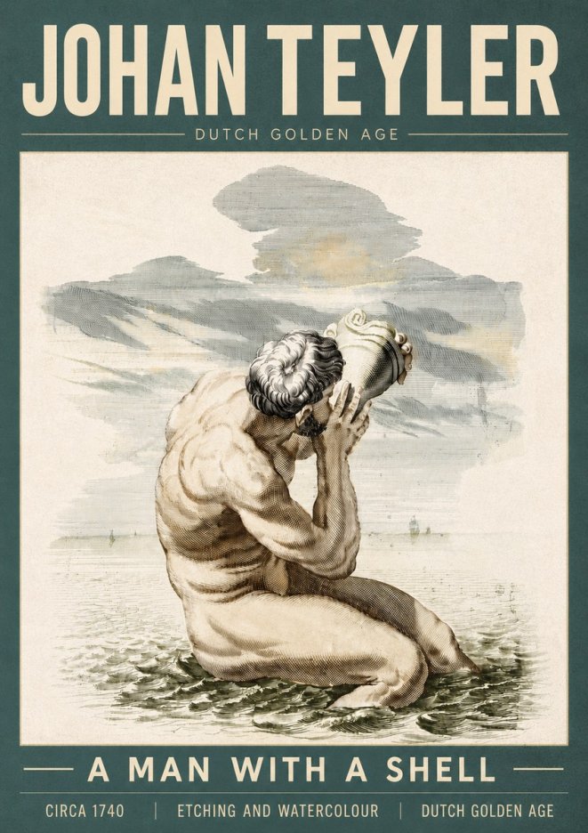 Johan Teyler A Man with a Shell No5 - Póster