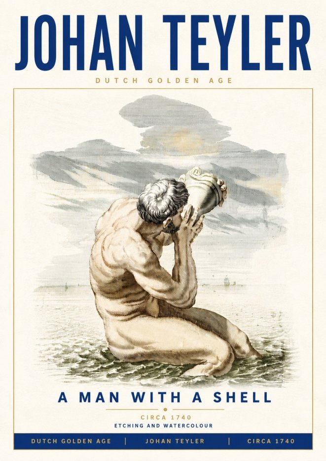 Johan Teyler A Man with a Shell No6 - Póster