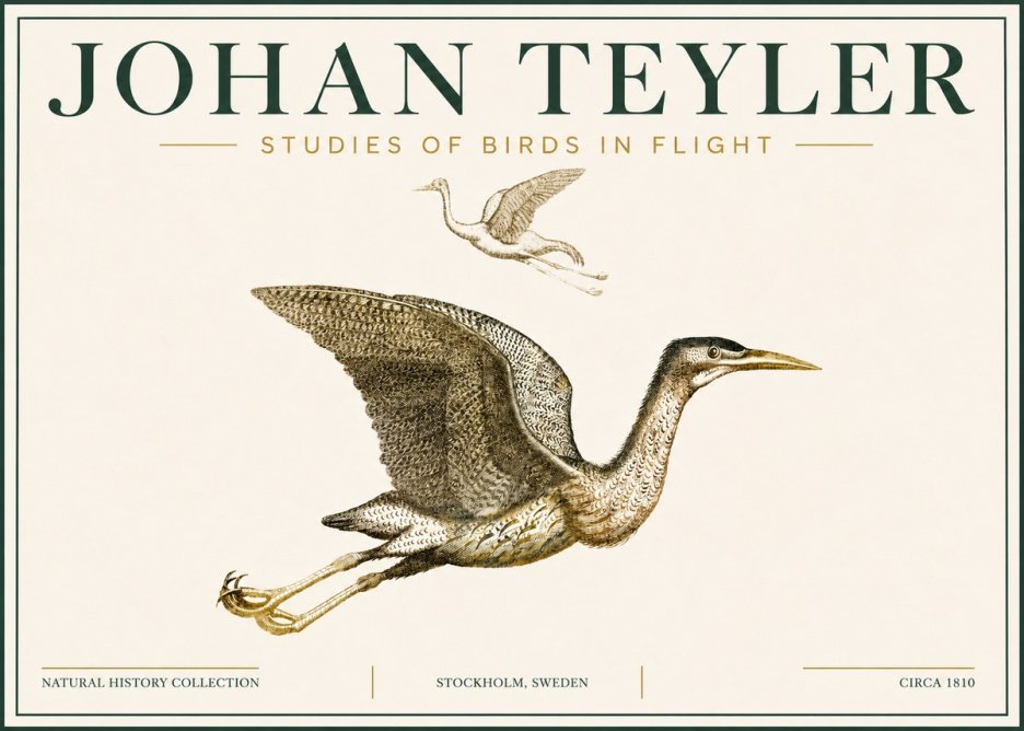 Johan Teyler Studies of Birds in Flight No6 - Póster