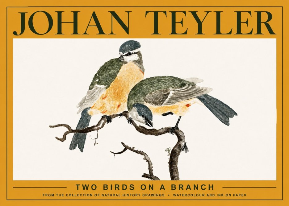 Johan Teyler Two Birds on a Branch No3 - Póster