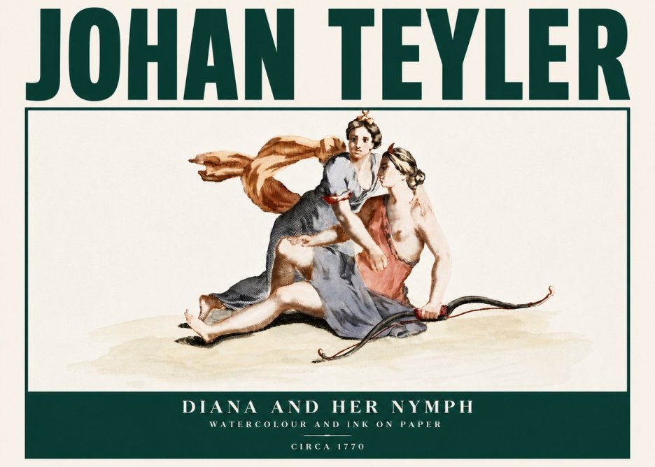 Johan Teyler Diana and Her Nymph No4 - Póster