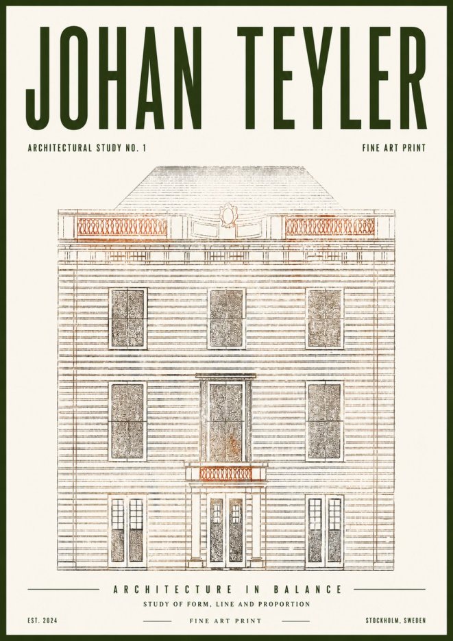 Johan Teyler Architectural Study No. 1 II No5 - Póster