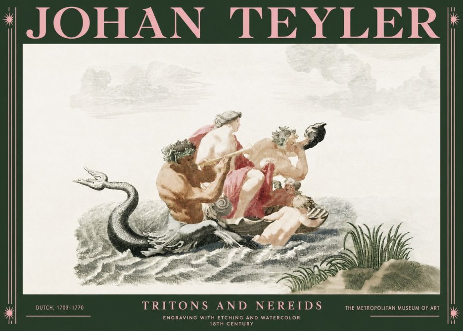 Johan Teyler Tritons and Nereids No3 - Póster