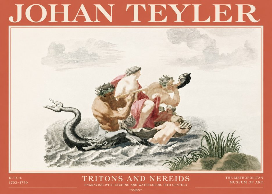 Johan Teyler Tritons and Nereids No4 - Póster