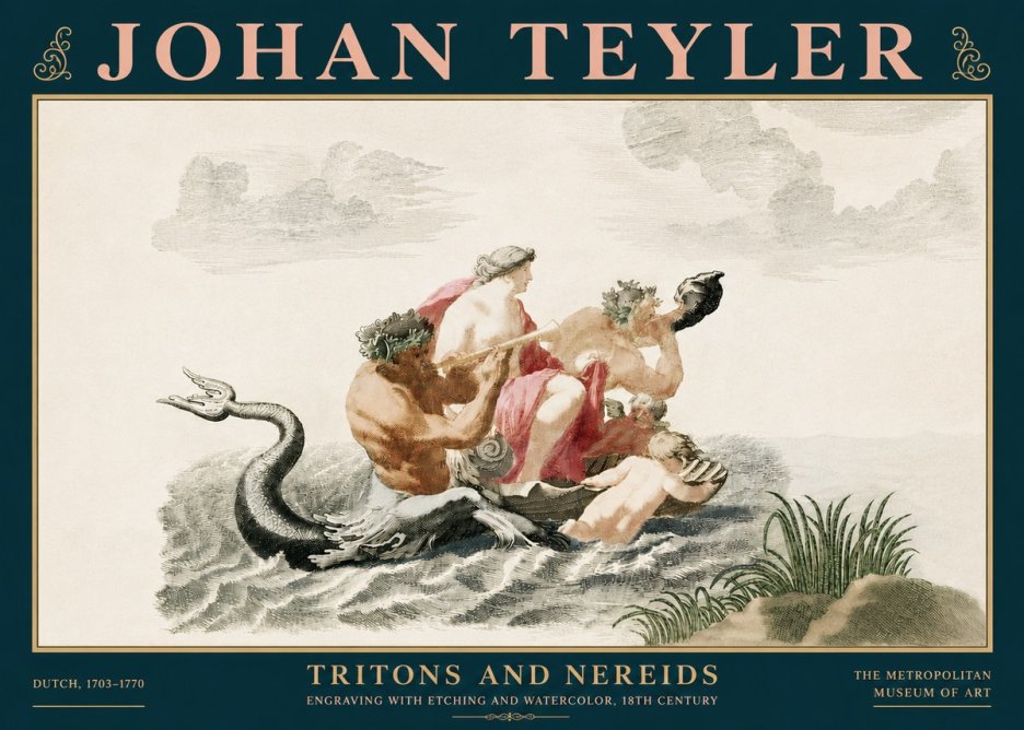Johan Teyler Tritons and Nereids No5 - Póster