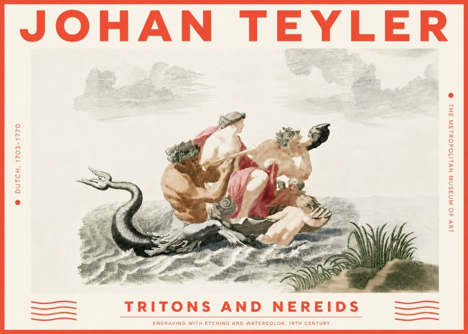 Johan Teyler Tritons and Nereids No6 - Póster