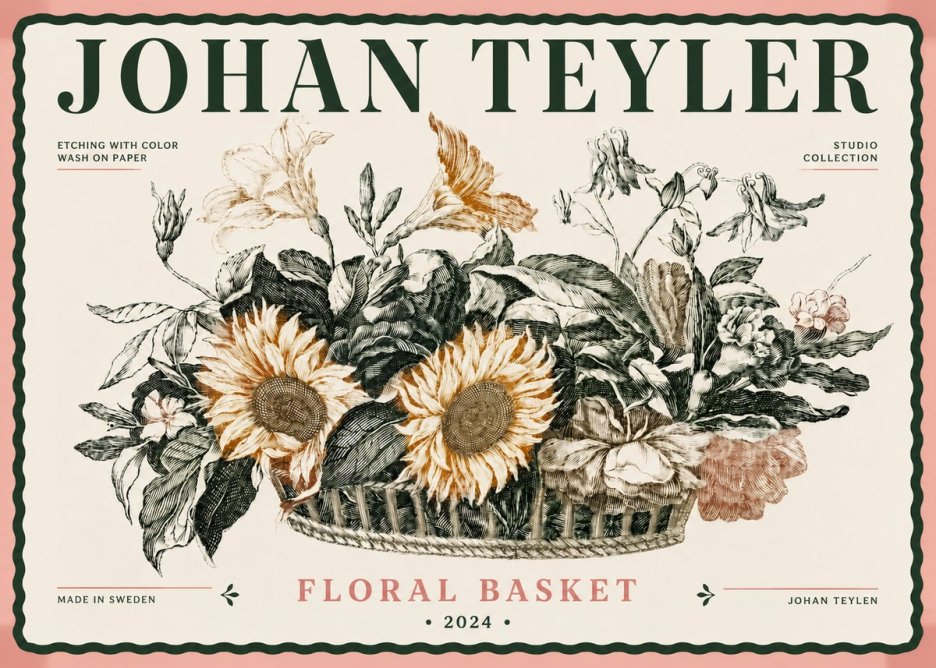 Johan Teyler Floral Basket No6 - Póster