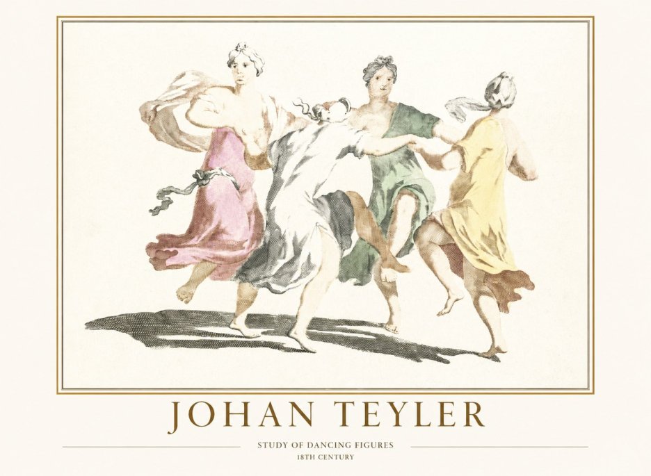 Johan Teyler Study of Dancing Figures No1 - Póster
