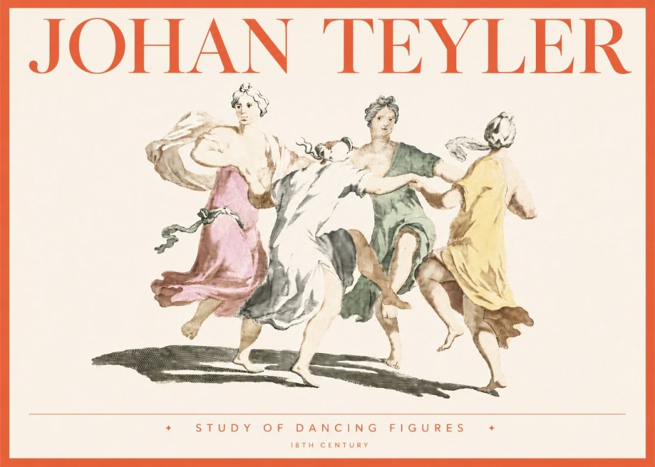 Johan Teyler Study of Dancing Figures No4 - Póster