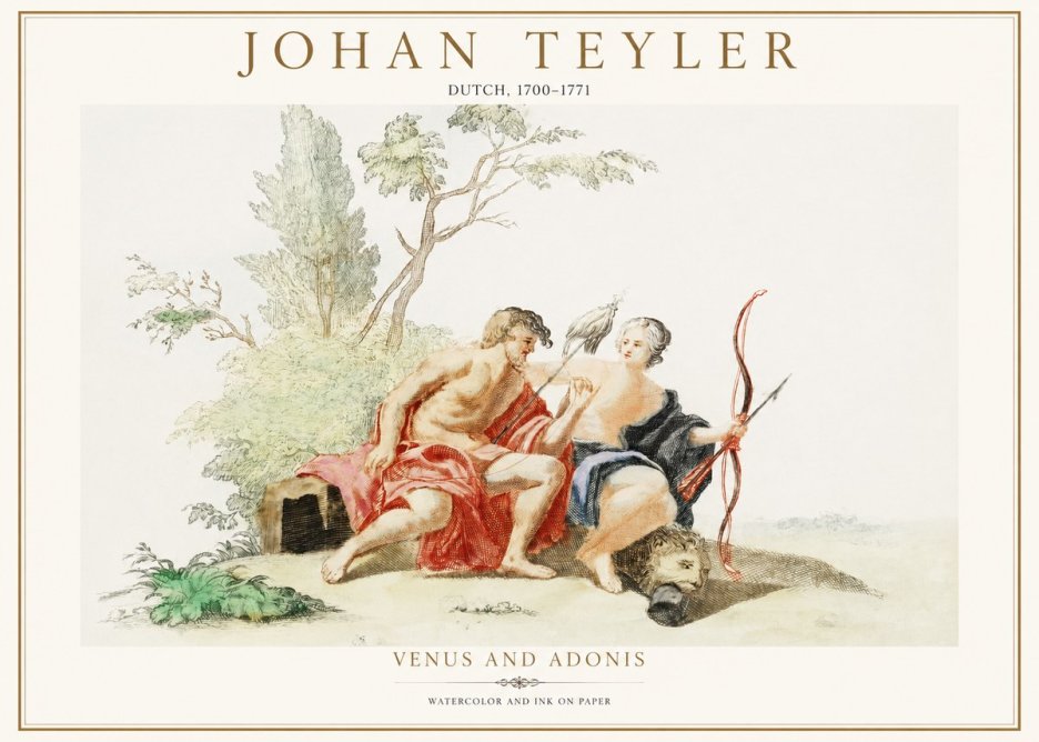 Johan Teyler Venus and Adonis No1 - Póster