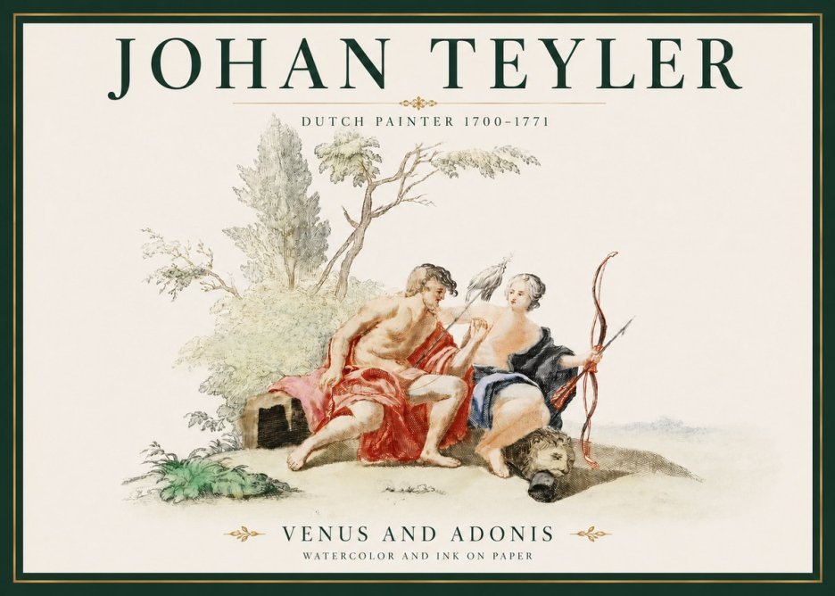 Johan Teyler Venus and Adonis No3 - Póster