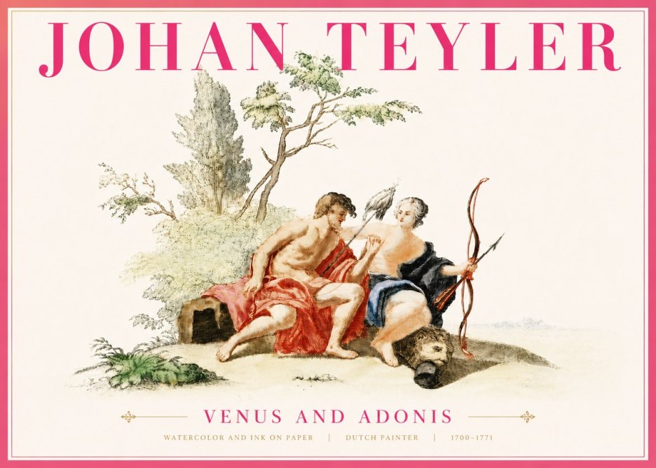 Johan Teyler Venus and Adonis No6 - Póster