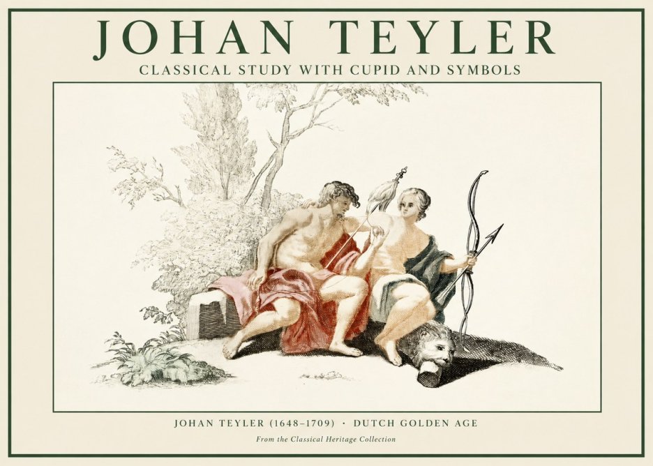 Johan Teyler Classical Study with Cupid and Symbols No1 - Póster