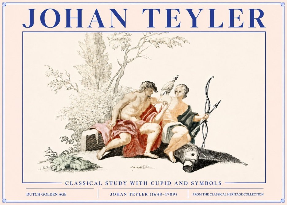 Johan Teyler Classical Study with Cupid and Symbols No3 - Póster