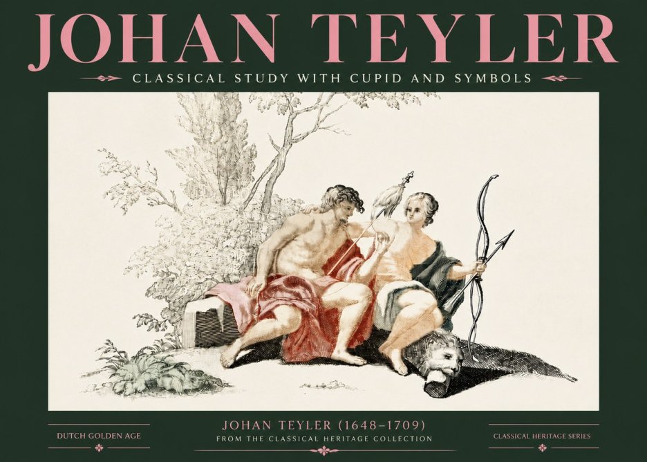 Johan Teyler Classical Study with Cupid and Symbols No4 - Póster
