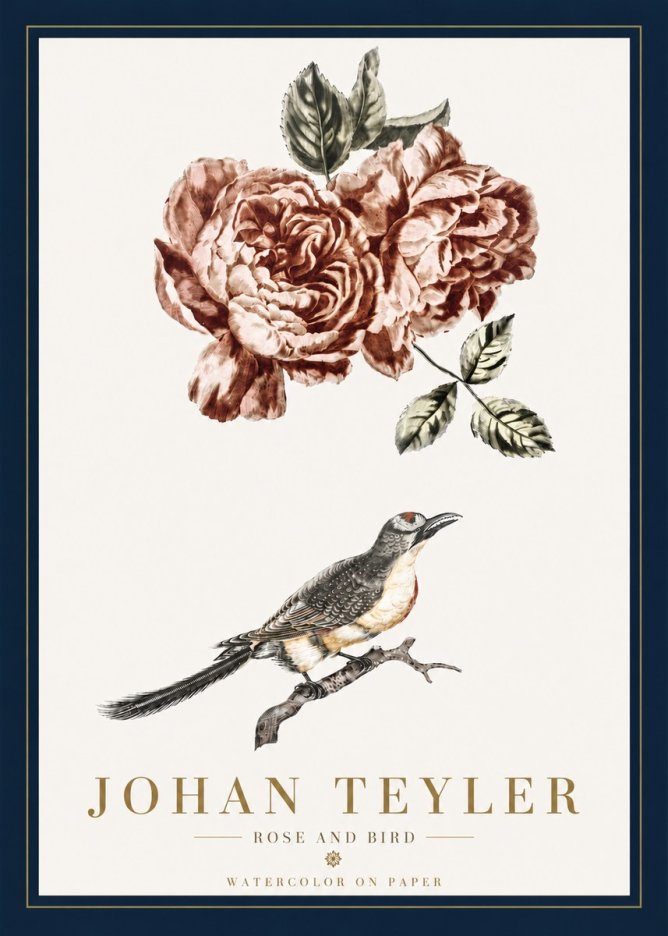 Johan Teyler Rose and Bird II No5 - Póster
