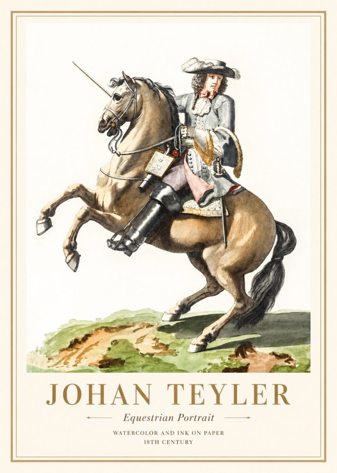 Johan Teyler Equestrian Portrait No1 - Póster