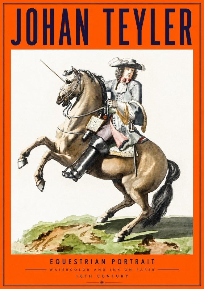 Johan Teyler Equestrian Portrait No2 - Póster