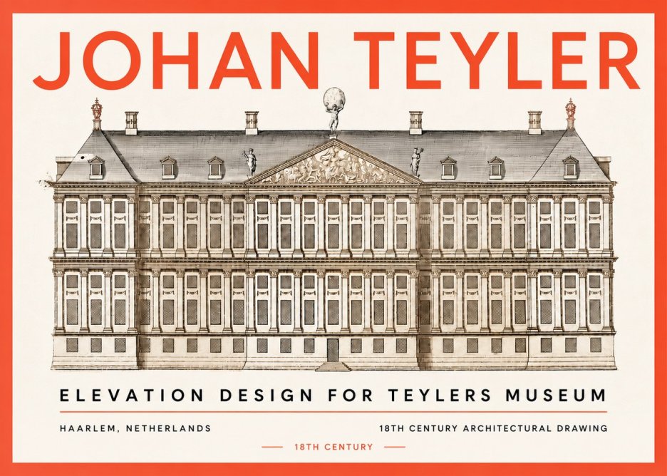 Johan Teyler Elevation Design for Teylers Museum, Haarlem No5 - Póster