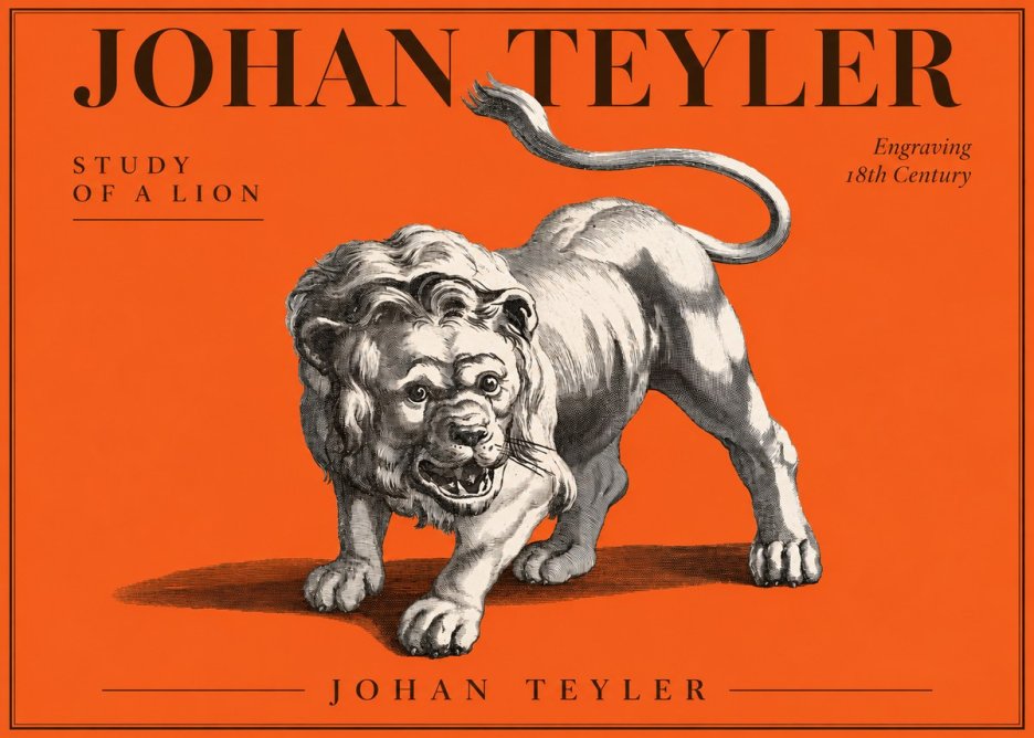 Johan Teyler Study of a Lion No3 - Póster