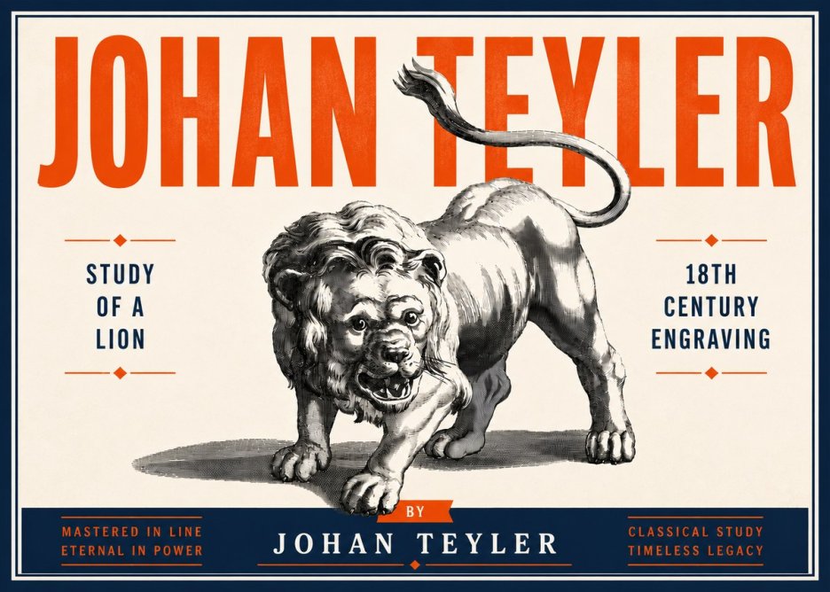 Johan Teyler Study of a Lion No6 - Póster