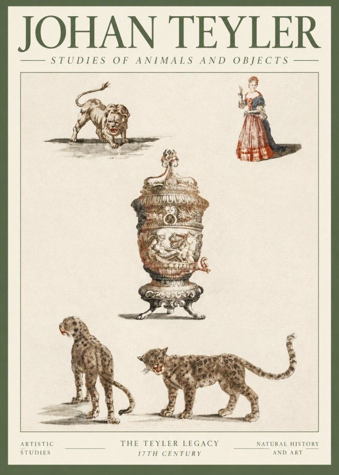 Johan Teyler Studies of Animals and Objects No3 - Póster