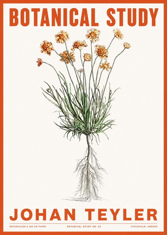 Johan Teyler Botanical Study No. 01 No2 - Póster